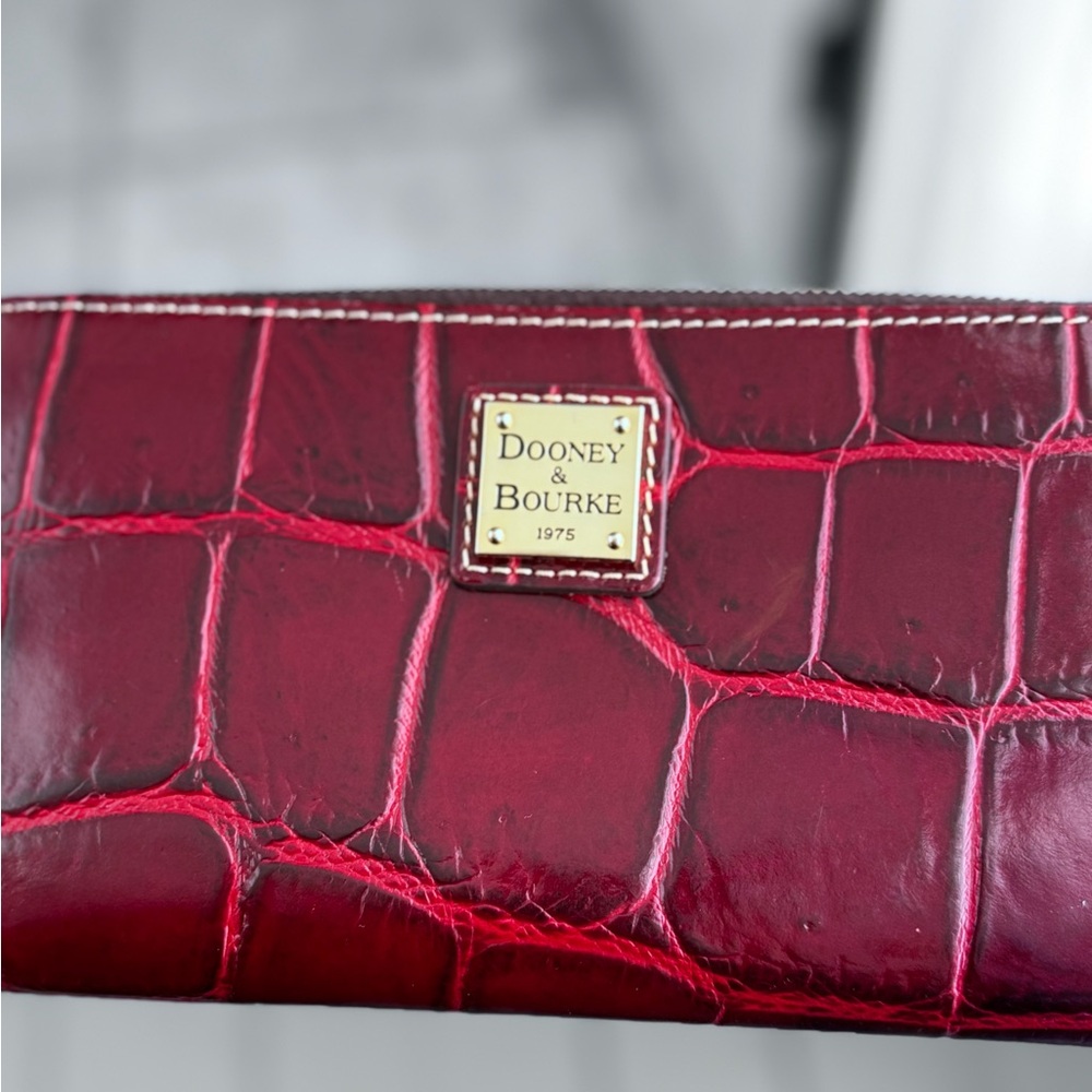 Dooney and Bourke Croc Continental Wallet with Wristlet